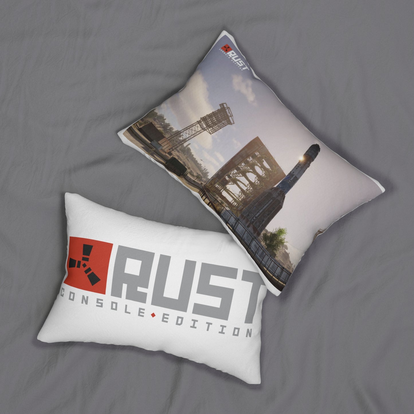 Rust Console Edition Lumbar Pillow - Gaming Decor for Fans