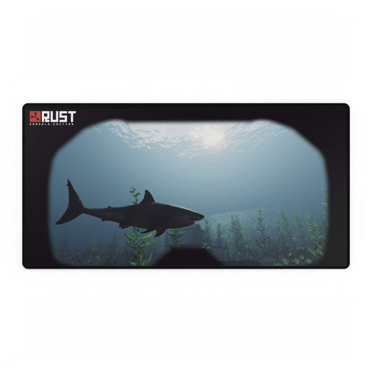 Rust-Themed Gaming Desk Mat - Shark Design for Gamers